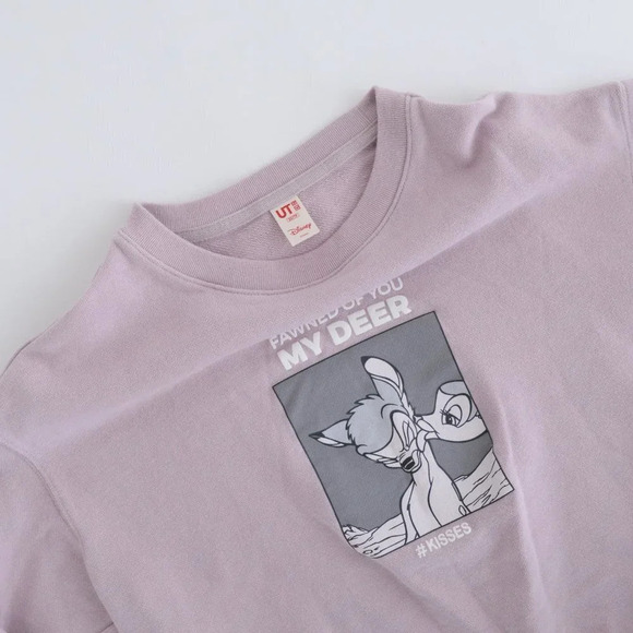 Uniqlo x Disney Purple Fawned of you Deer Bambi Crewneck Sweater XSmall - Picture 10 of 12
